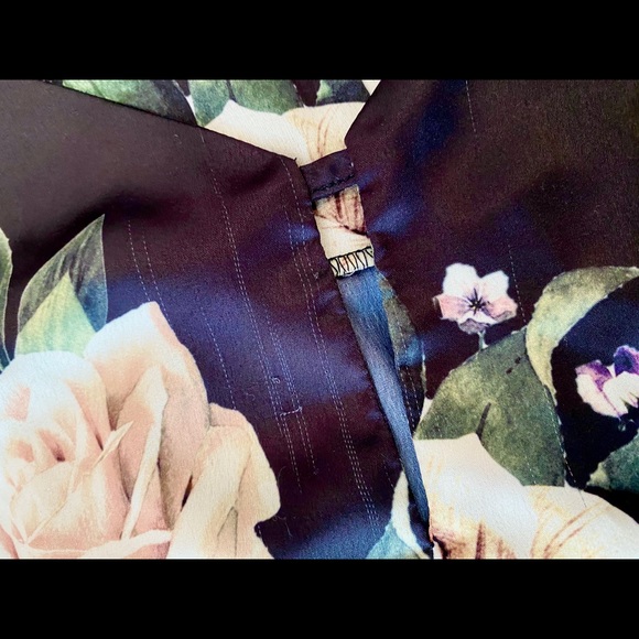 Two Arrows Black Rose Print Silk Camisole Top - Picture 4 of 7